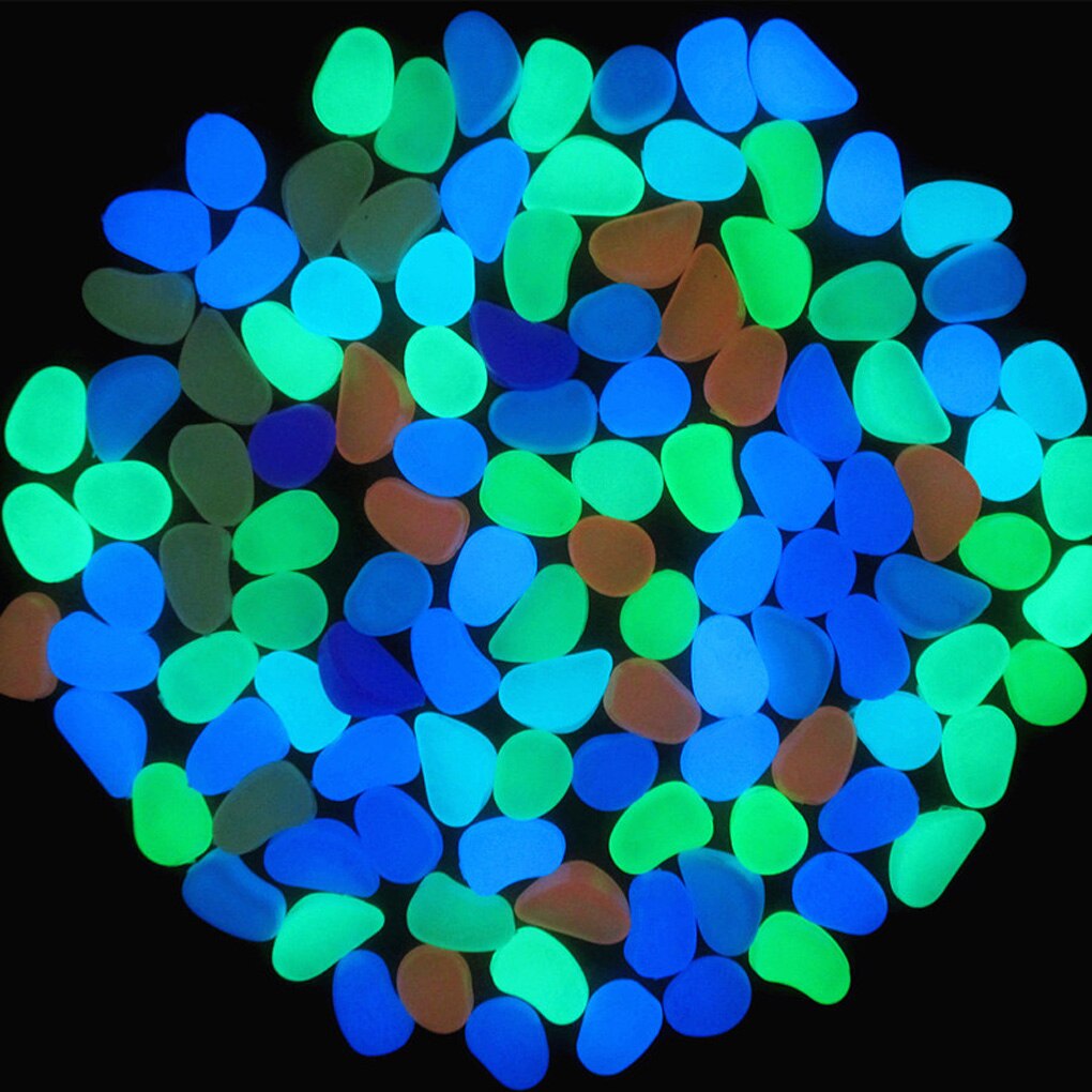 50 Uds., piedras luminosas de resina para acuario, caminos de jardín, patio, césped, decoración del hogar