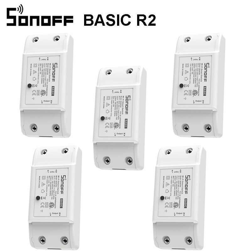1/10Pieces Sonoff Basic R2 Wifi DIY Smart Wireless Remote Universal Switch Light Controller Module Work With Alexa Google Home: 5pcs