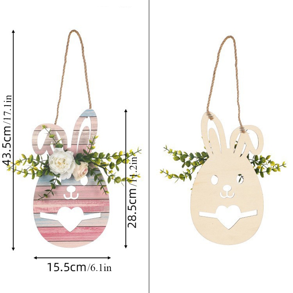 Påskepynt i tre barneaktiviteter festartikler til hjemmet stuen hvit påskedekorasjon med blomster bordplate barn: Mintgrønn