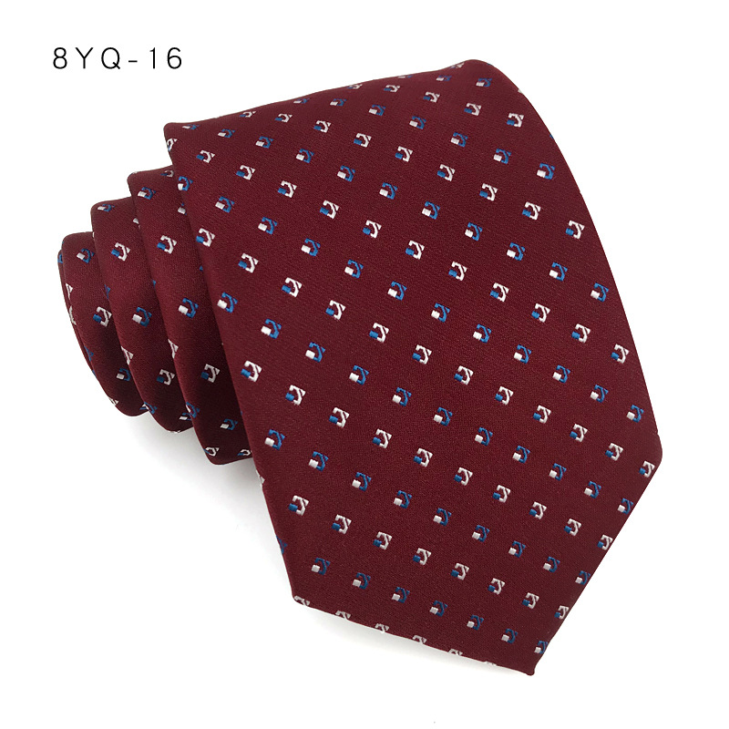 Corbata de lujo de 8CM para hombre, corbatas de lunares para novio, padrino de boda, tejido Jacquard Floral, Ascot, accesorios formales para de negocios: Beige