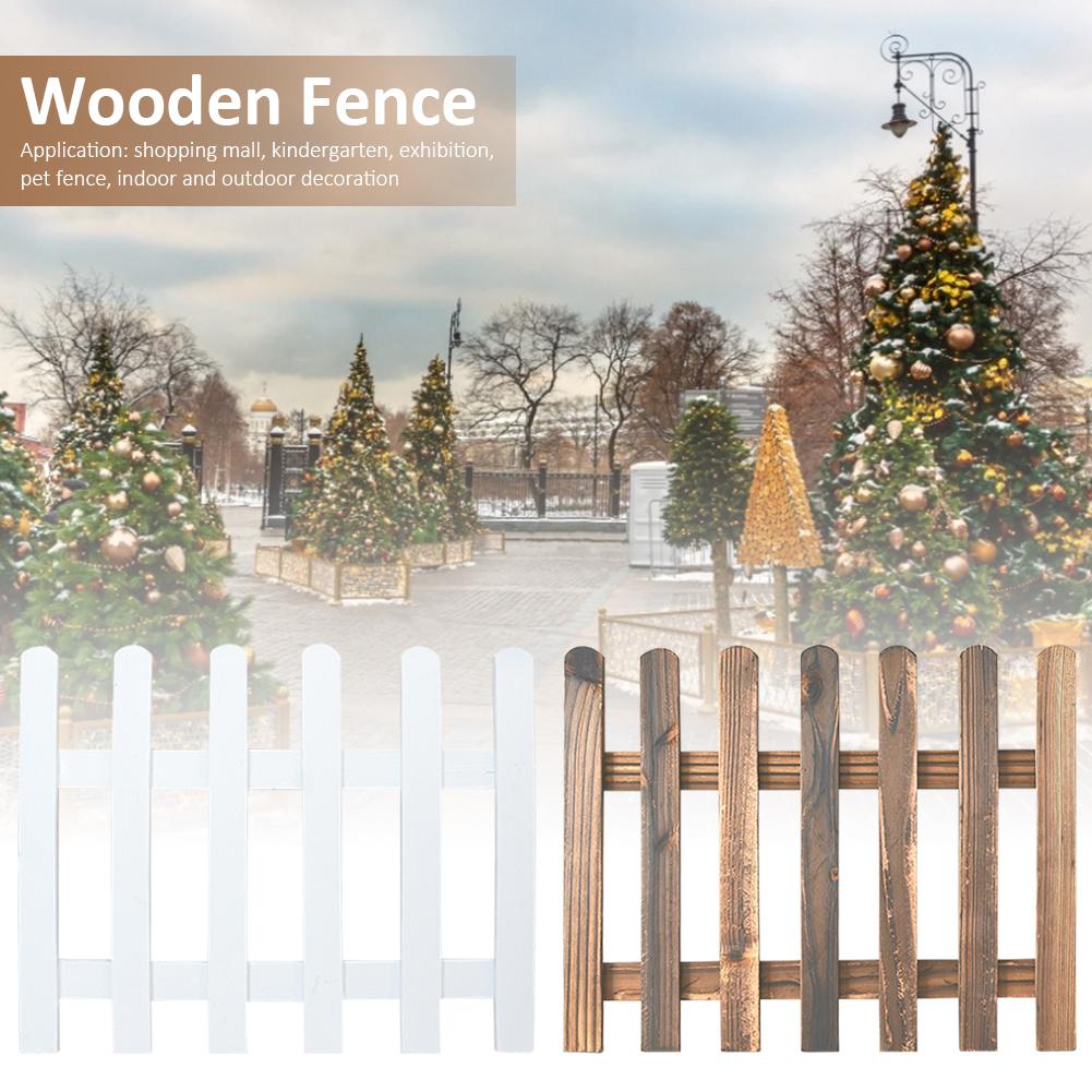 1pcs Wooden Fence Courtyard Indoor Garden Fence Kindergarten Flower Garden Vegetable Small Fence DIY Christmas Decoration 40a