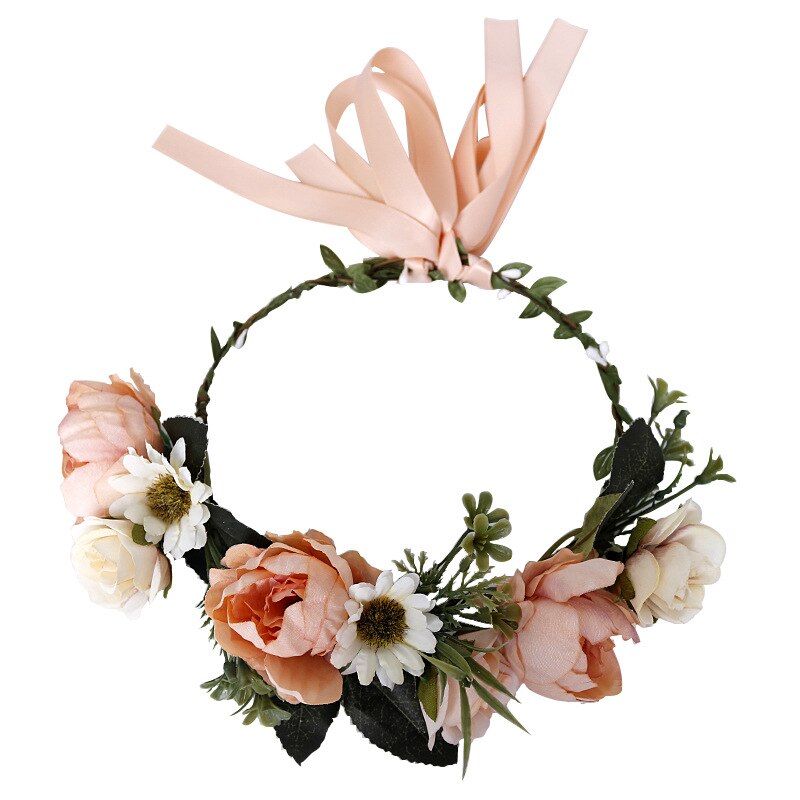 Boheme brud krans iført blomsterkrans indretning bryllup hovedbeklædning sød strand turisme ornamenter festartikler hår indretning