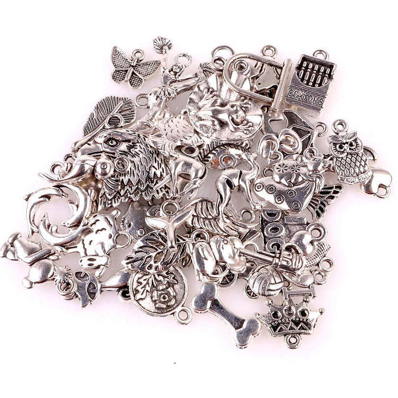 40pcs/lot 23491 Metal Animal Series Charms Handmade Jewelry Making European Bracelets Jewelry