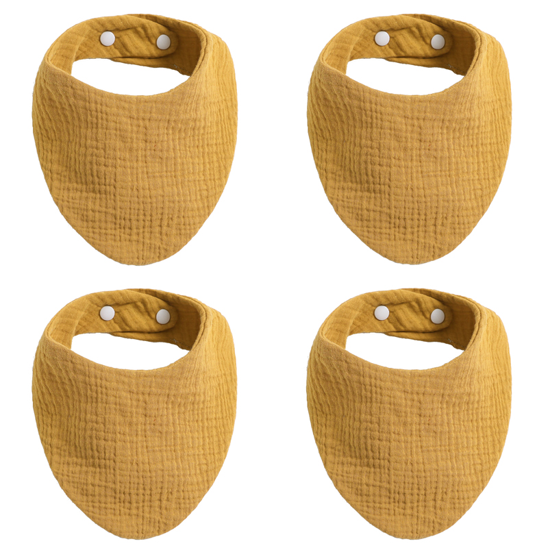 4Pcs/ Lot Cotton Baby Bibs Adjustable Triangle Newborns Saliva Towel Toddler Baby Boys Bib Burp Cloth Scarf Baby Shower: WKD40014