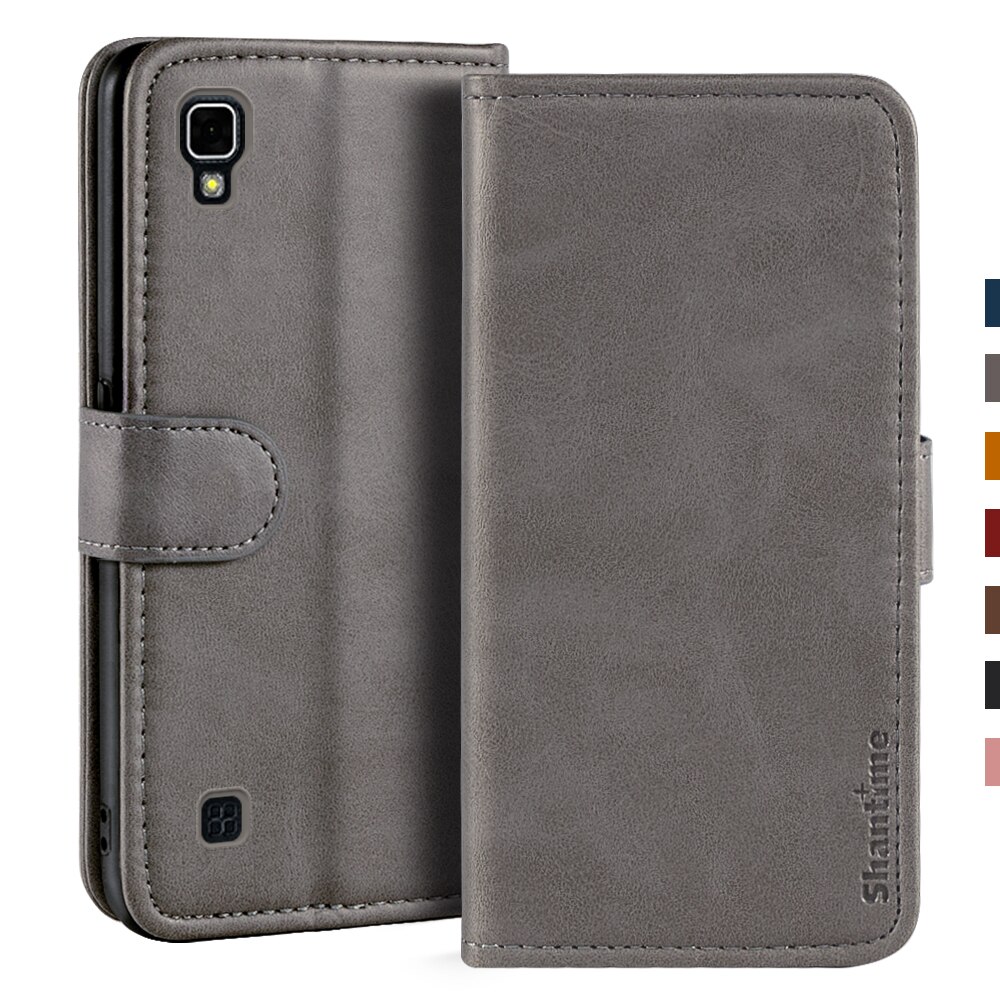 Case For LG X Power Case Magnetic Wallet Leather Cover For LG X Power Stand Coque Phone Cases: Gray
