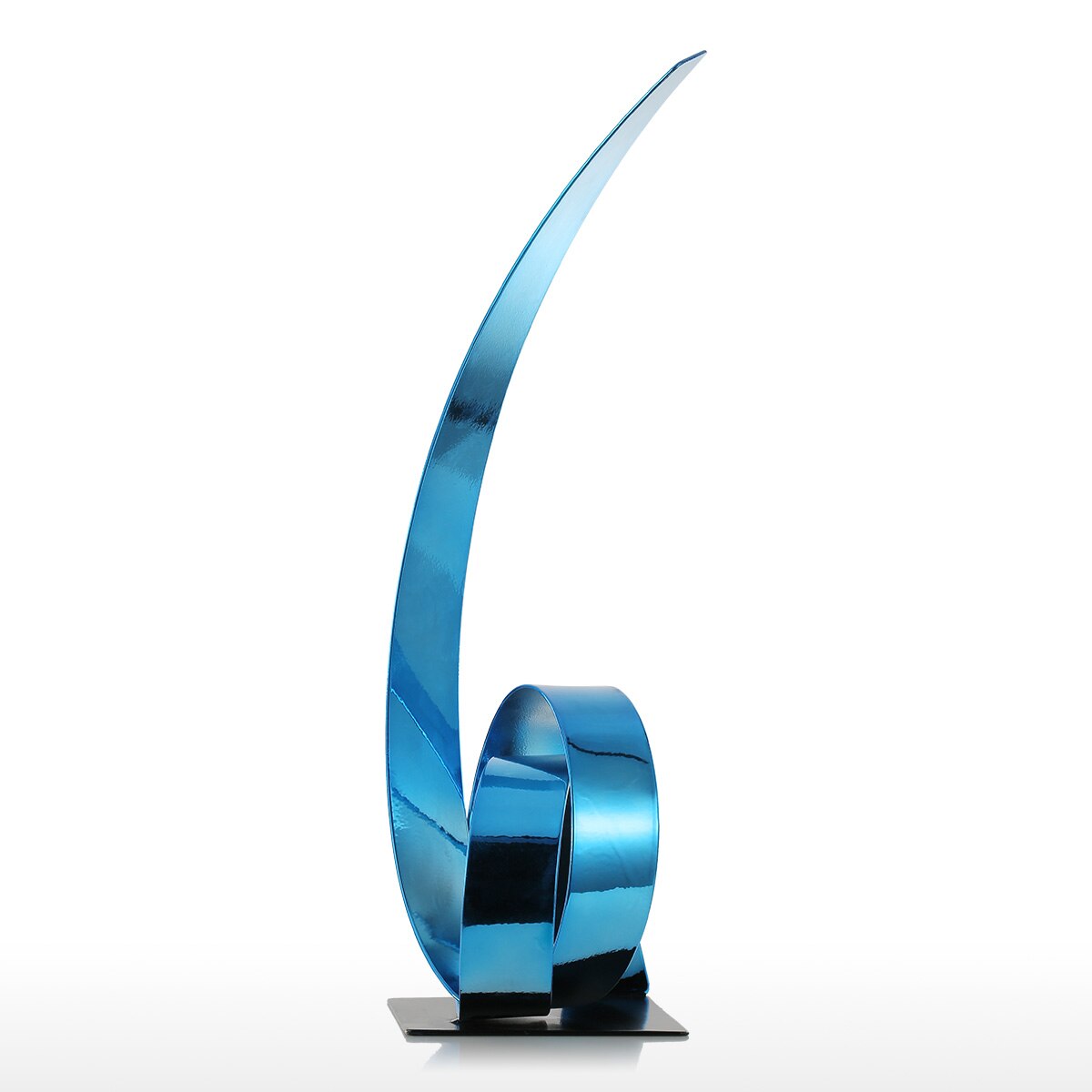 Ijzeren Sculptuur De Stijgende Lint Metalen Sculptuur Moderne Stijl Sculptuur Handwerk Home Decoratie Ornament Blauw