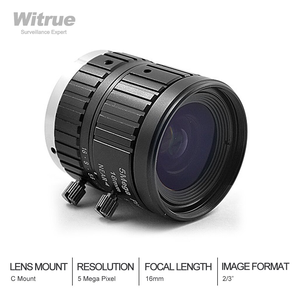 HD 5MP CCTV Camera Lens 16mm F1.6 Aperture 2/3