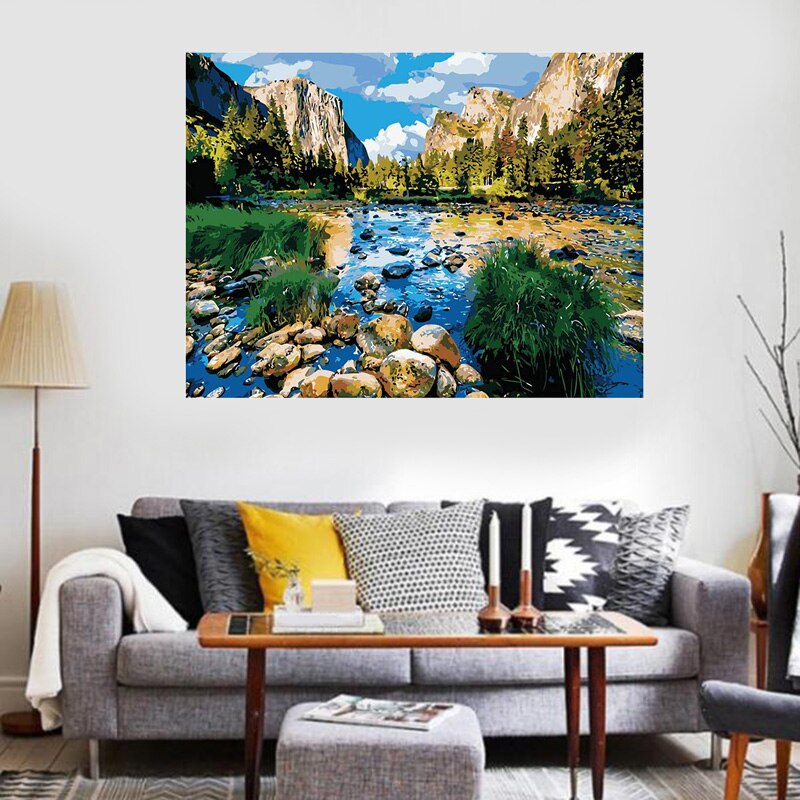 Paint By Numbers For Adults, DIY Canvas Oil Painting Kit Acrylic Painting Kit For Kids Adults National Park