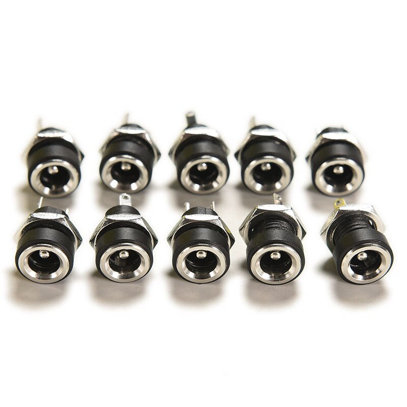 DC Power Connectors Pin 2.1x5.5mm Female Plug Jack + Male Plug Jack Socket Adapter PCB Mount DIY Adapter Connectors 2.1X5.5mm: 10xSocket Female