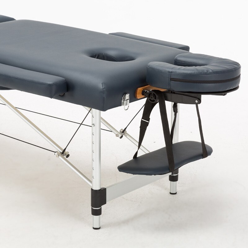 U-shaped pillow with adjustable bracket special for SPA massage bed leather U pillows for lash tattoo beauty massage table: Deep Blue