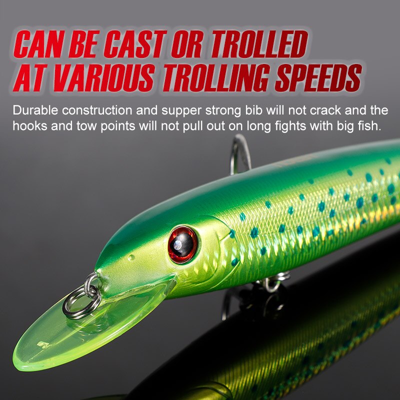 Noeby trolling lokker 180mm 48g flydende minnow dyb dykker fiskeri lokker stor cast trolling hård lokkemad til tun fiskegrej
