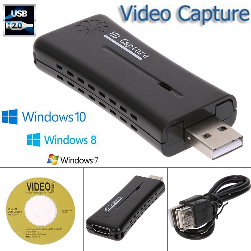Mini Portable HD USB 2.0 Port HDMI Monitor Video Capture Card for Computer: Default Title