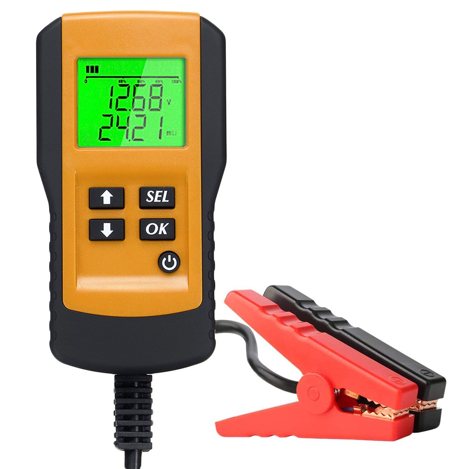 Battery Tester Car Battery Load Tester 12V 100-9999CCA Digital Battery Analyzer for Cars and: Yellow