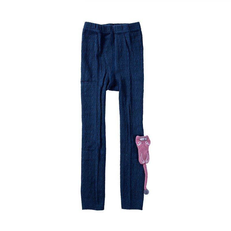 Søde tegneserie børn pige baby stramme bukser småbørn stretch varme leggings bukser 1-8y: C / S