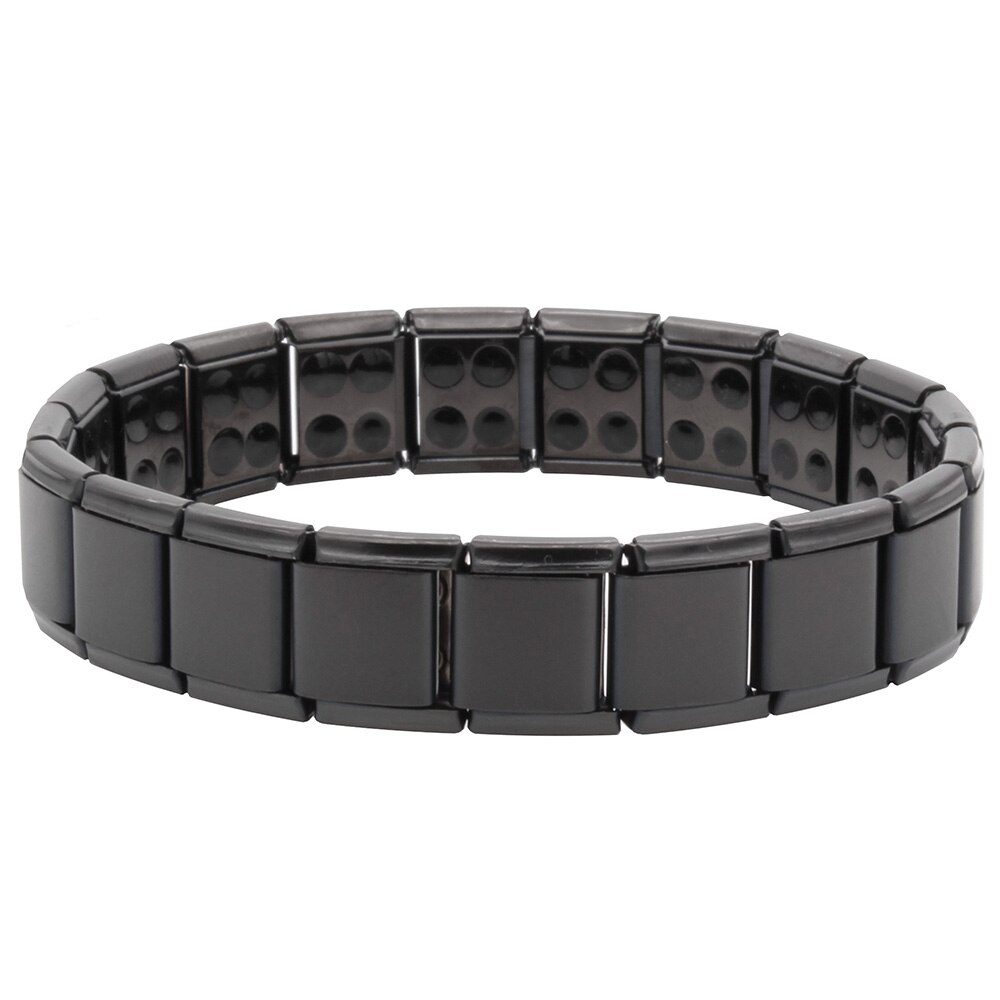 Hapiship Mode-sieraden 13Mm Goud Zwart 80 Germanium Roestvrij Staal Energie Armband Power Bangle Voor Man Vrouwen G022: Black 80 Ge