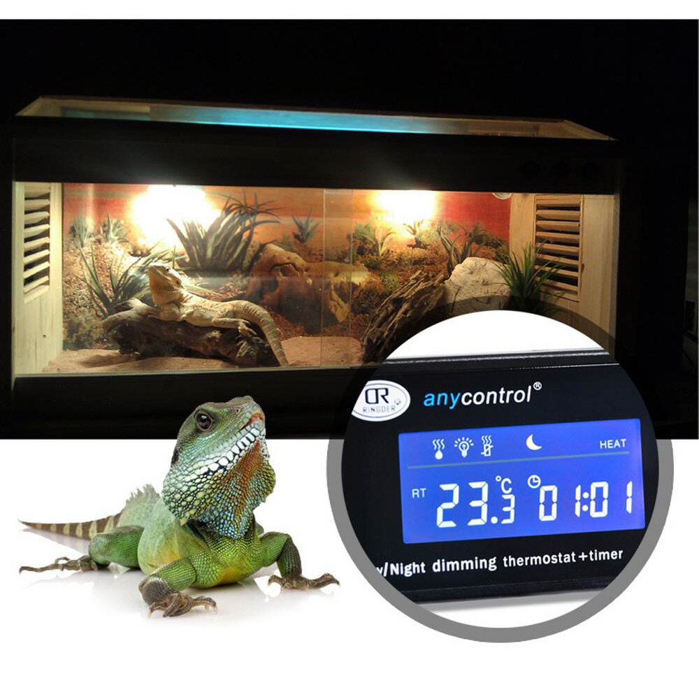 Dtc -120 digital termostat temperaturregulator til akvariefisk akvarium dag nat dæmpning termostat med stikkontakt regulator