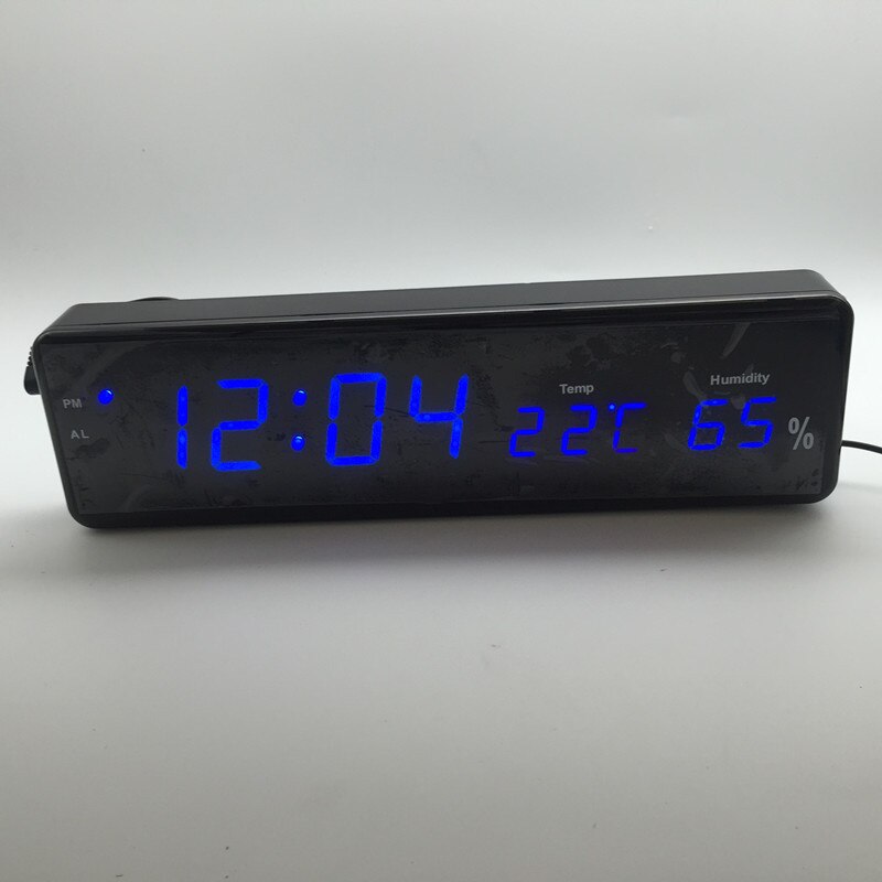 Big Number Large LCD Digital Wall Clock Multi-function Electronic Bedside Table Clock Desk Alarm Clock With Temperature Humidity