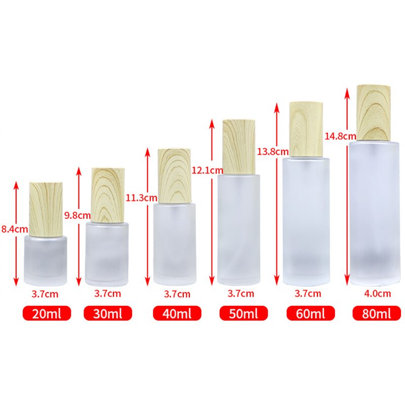 20/30/40/50/60/80ml Holz Milchglas Spray Flasche Lotion Pumpe Flüssigkeit sprayer Feinen Nebel Nachfüllbare Flaschen Holz Kappe Parfüm