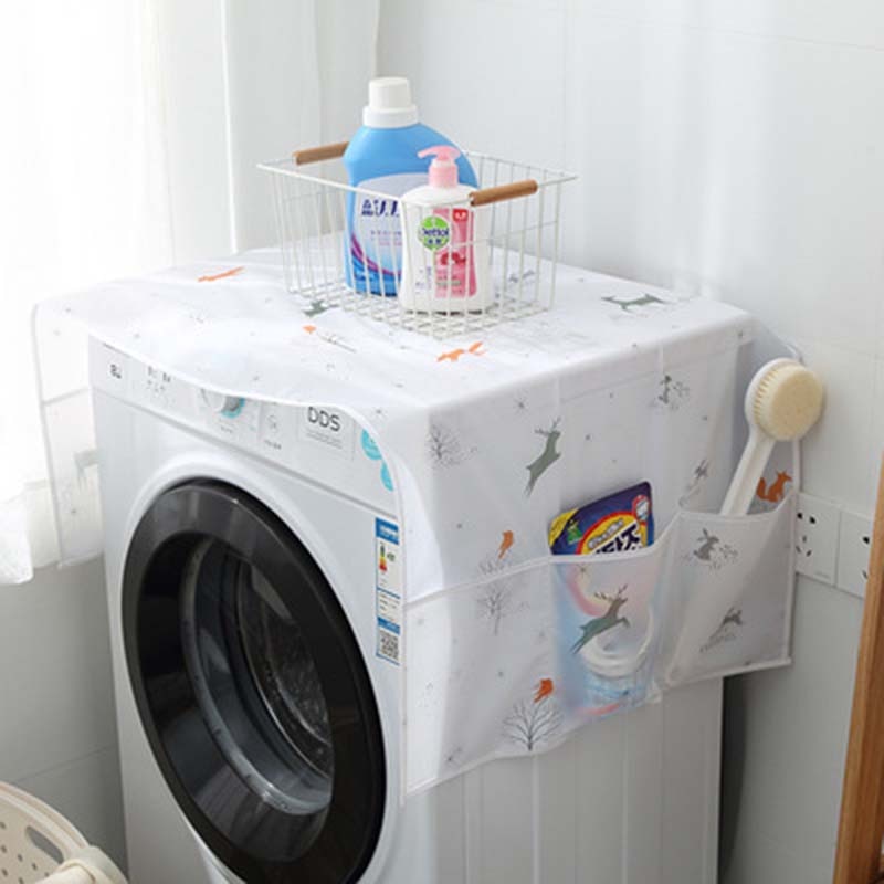 Husholdnings vaskemaskine støvdæksel køkken køleskab støvtætte dæksler med opbevaringspose rengørings tilbehør sag 1 stk