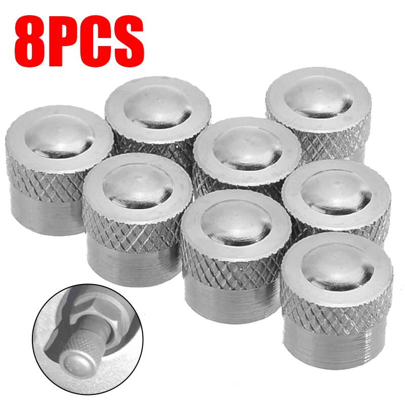 8 Stks/set 8Mm Ventieldopjes Metal Korte Pakking Premium Tire Valve Cap Cover Auto Wiel Banden Kleppen Tyre Stem air Caps
