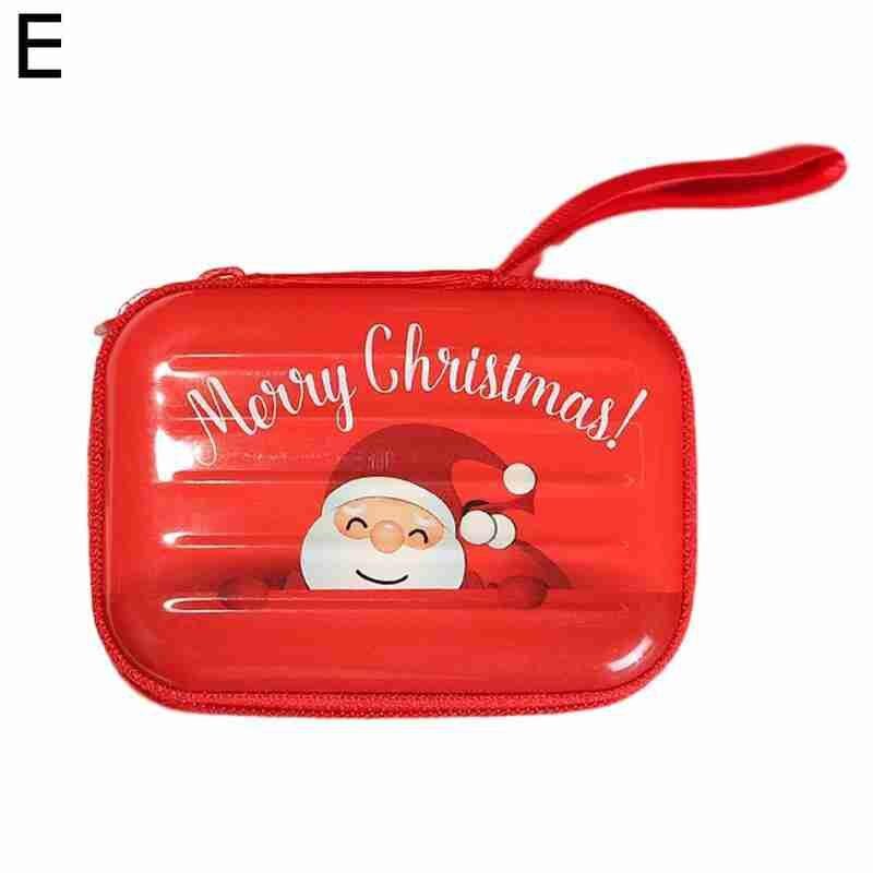 1pc Cartoon Tinplate Xmas Candy Bag Square Round Christmas Candy Bag Purse Year Navidad Tinplate Square Xmas Candy Bag: 17