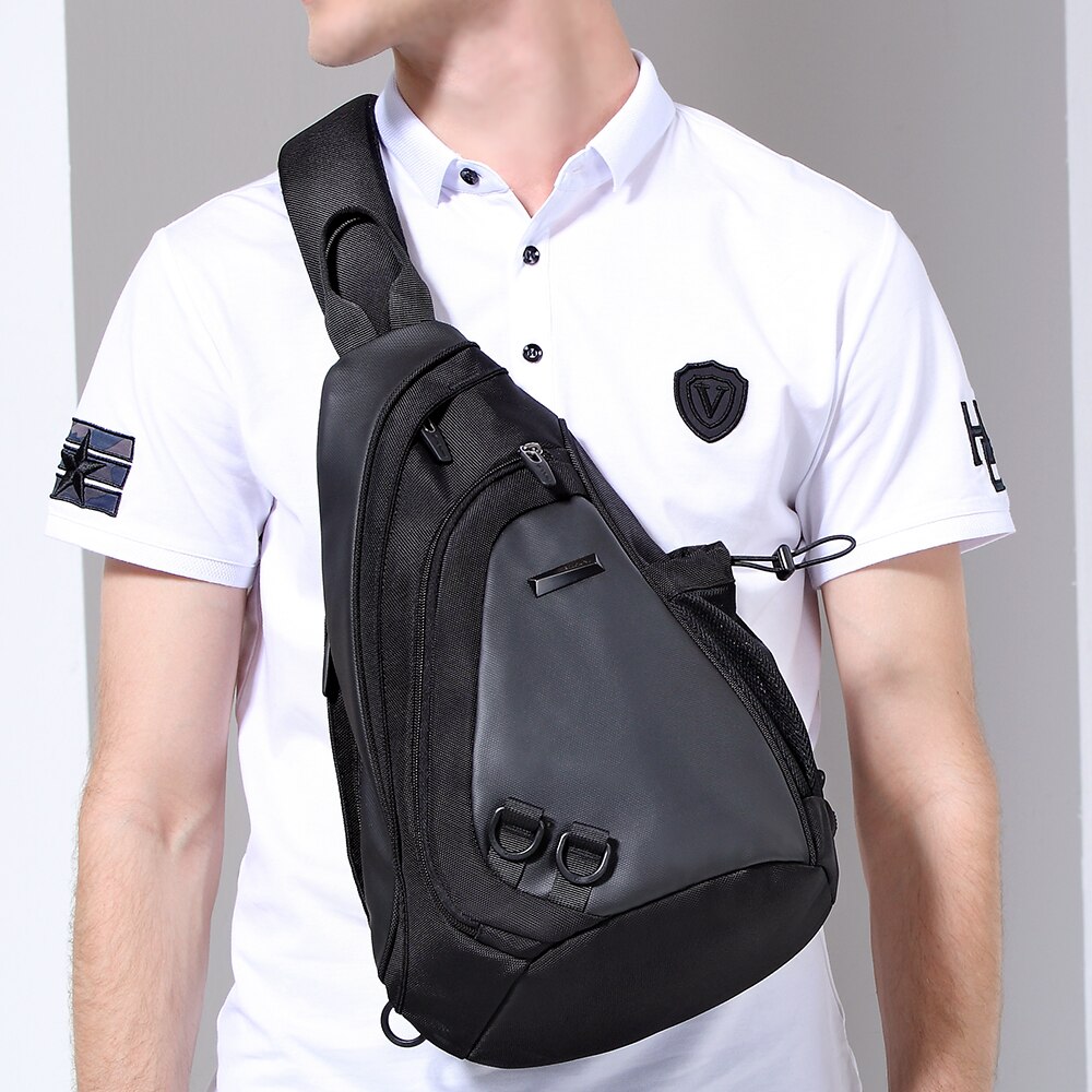 Aoking vattenform bröstväska stor kapacitet män seleväska vattentät resor daglig crossbody-väska axelväska