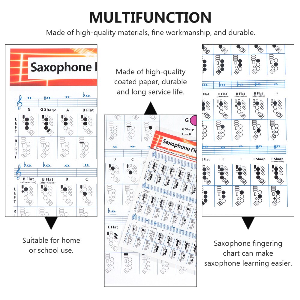 2 Stuks Duurzaam Gecoat Papier Muziek Grafiek Akkoorden Poster Learning Guide Vingerzetting Diagram Voor Kids Volwassenen