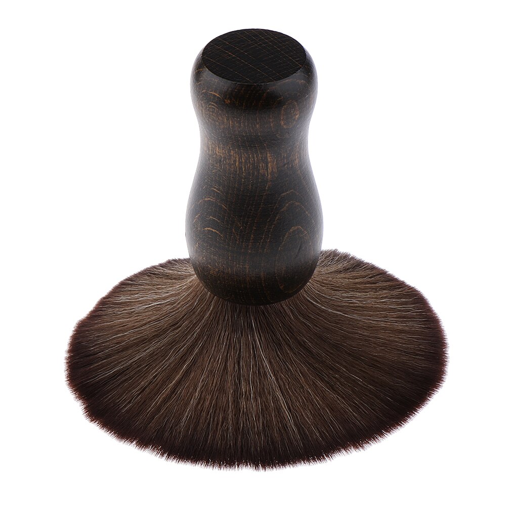 Plumeau doux pour le cou, brosse propre pour coupe de cheveux, Salon de coiffure, poignée en bois