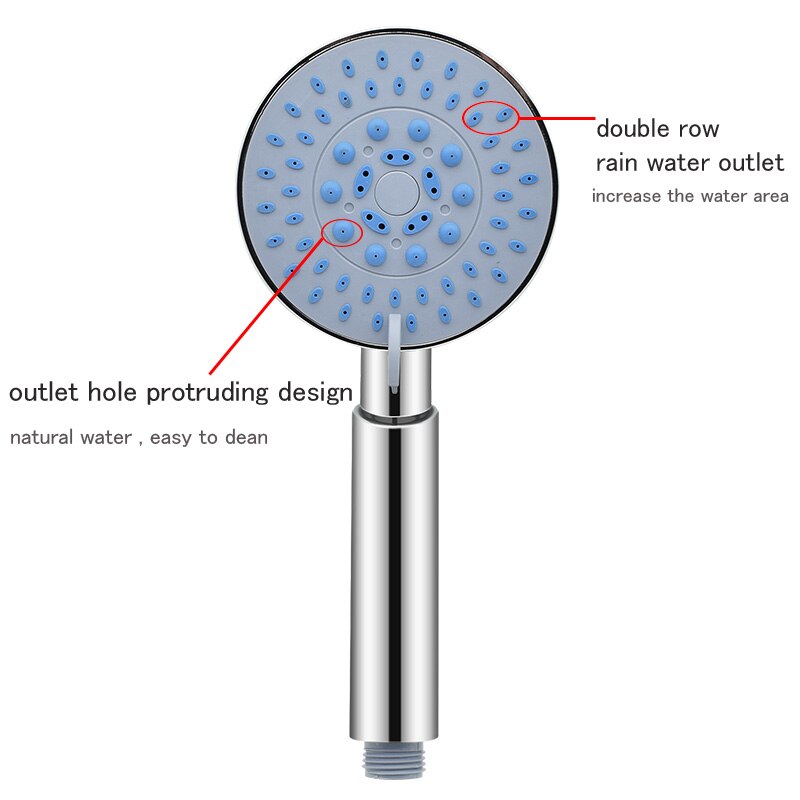 Multi functional 5 Mode LARGE Chrome Shower Handset Head Replaces Universal Handheld Home Bathroom Water Saving Accessory