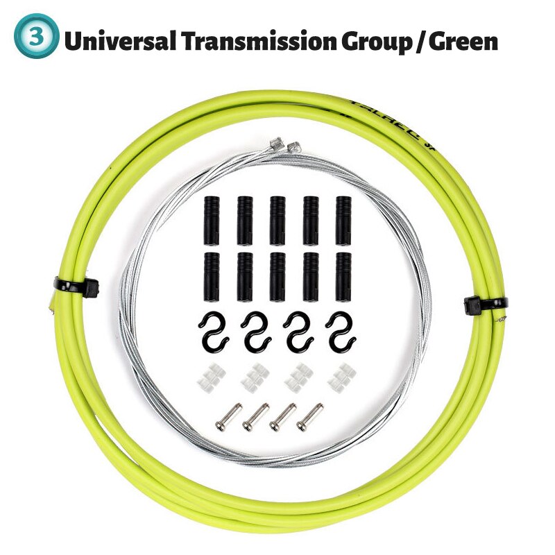 1 Set Front/ Rear Brake Gear Cable For MTB Road Bicycle Brake Line Bicycle Speed Line Fixed Gear Shifter Gear Brake Cable Cores: green