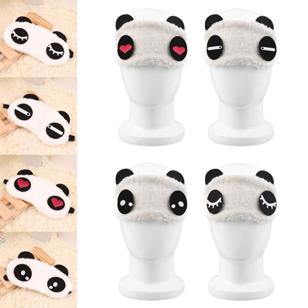 1Pcs Leuke Panda Slaapmasker Slapen Gezicht Eye Blindfold Eyeshade Ademend Vrouwen Mannen Reizen Cover Gezondheidszorg Aid Eyepatch gereedschap