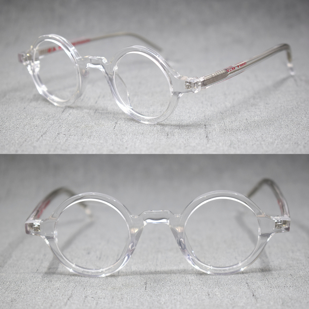 Small Vintage Round Hand Made Eyeglass Frames Full Rim Acetate Retro Glasses Eyewear Rx able