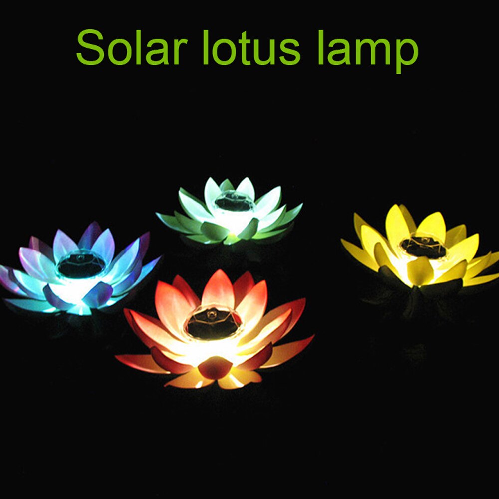 Led Spaarlamp Lotus Lamp Voor Garden Pool Vijver Fontein Decoratie 28Cm Kunstmatige Drijvende Lotus Zonne-energie Nachtlampje