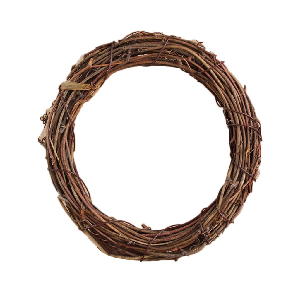 Retro Christmas Wreath Hang Natural Garland Dried Rattan Xmas Home Wall Decor JS23