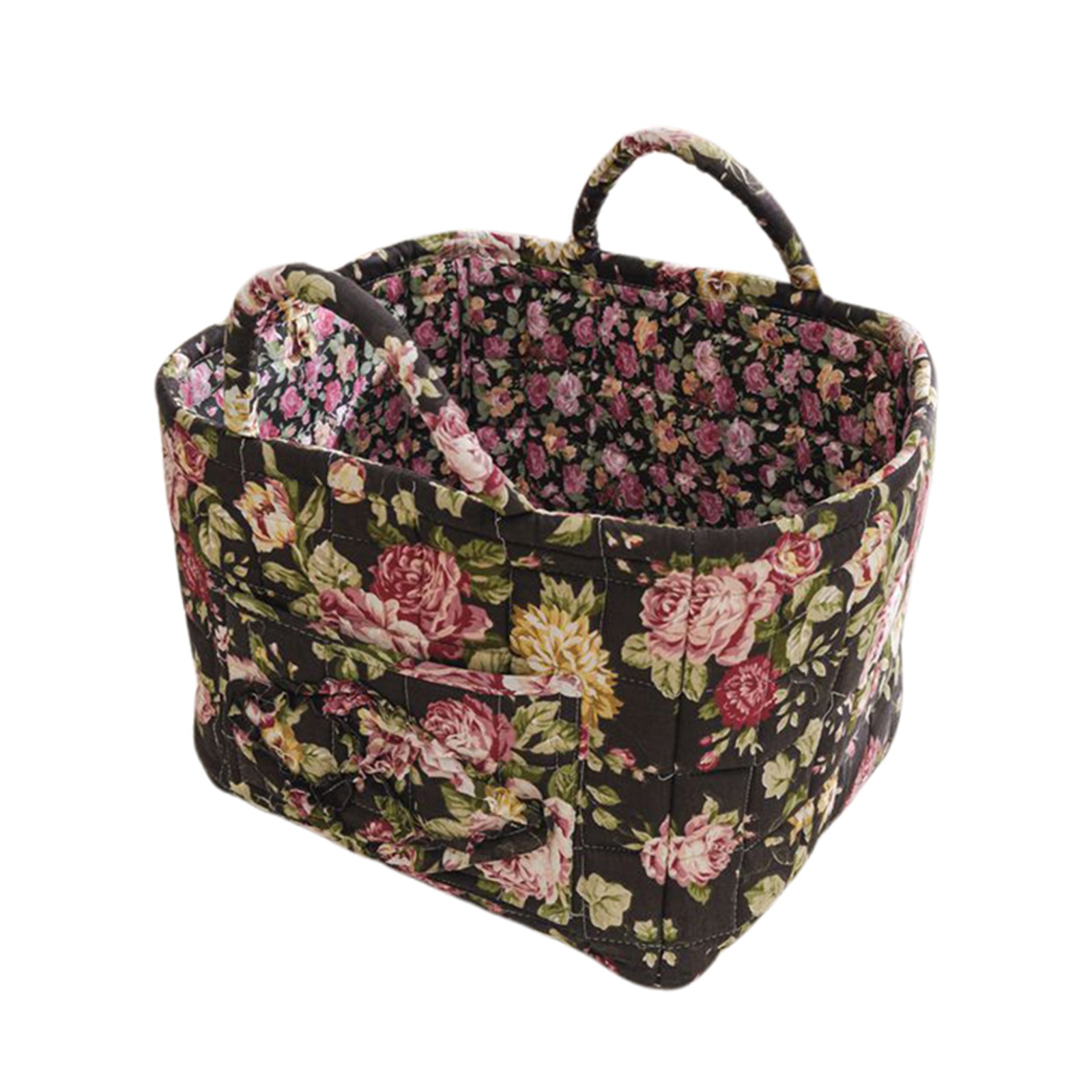 Women Large Capacity Fabric Sweet Floral Storage Baskets Laundry Baskets with Easy Carry Handles Laundry Hampers Home Decoration