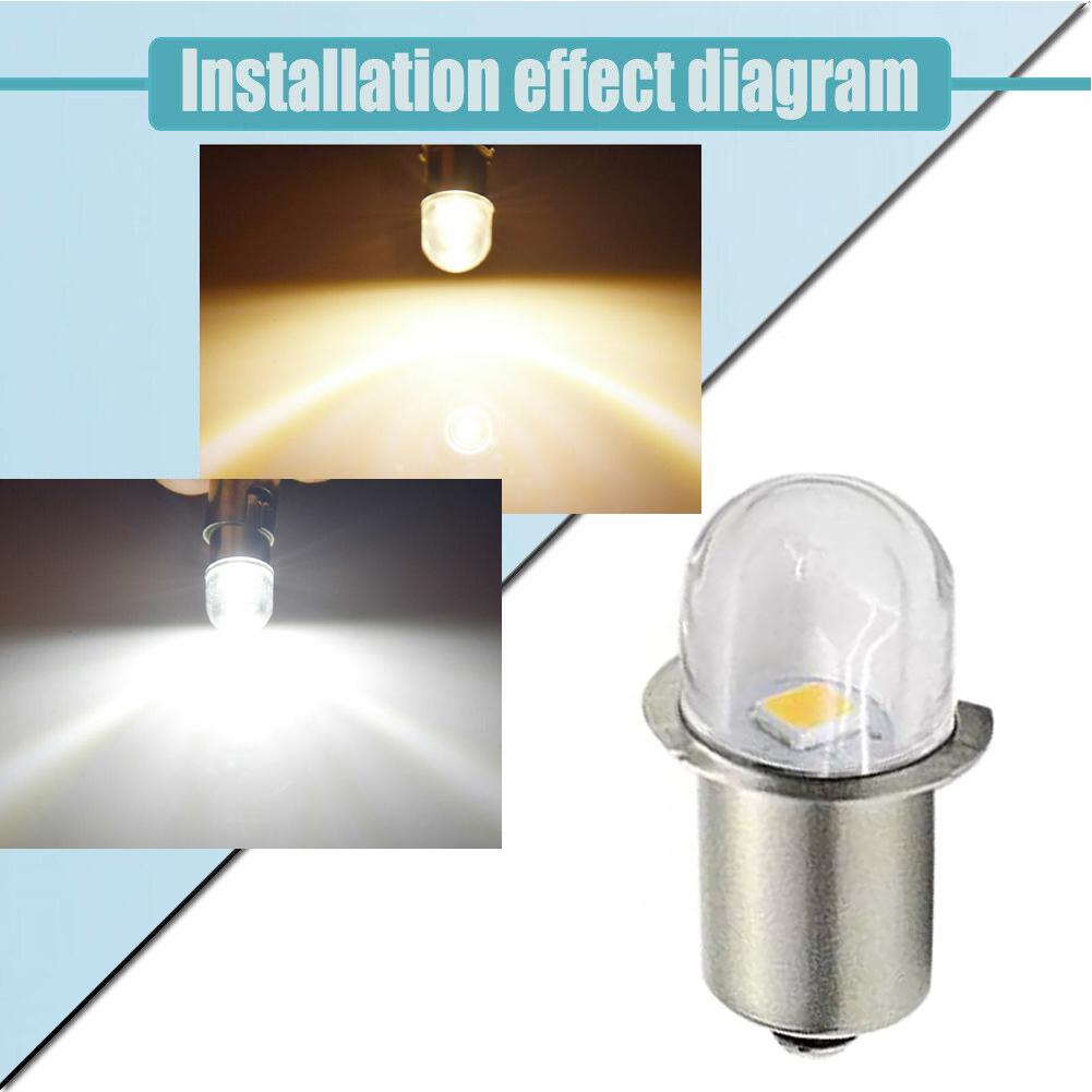 P13.5s led-upgradelampen met witte fitting voor maglite-zaklamp, warm wit, 3000k 6000k dc6v-12v vervangingslampen, werklamp