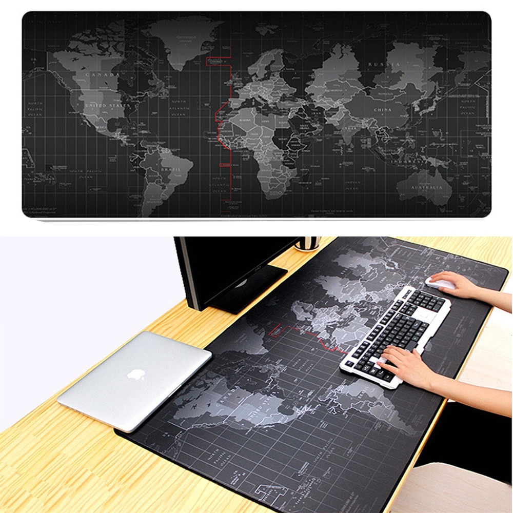 Extra Large Mousepad Natural Rubber Mouse Pad Old World Map Anti-slip Gaming Mouse Mat with Locking Edge for game gamer