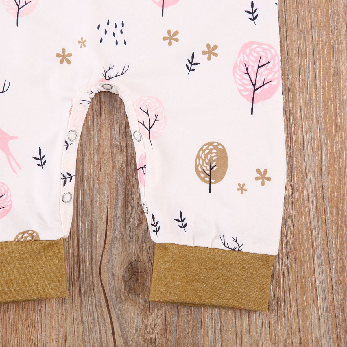 0-24M Newborn Baby Girls Boys Cotton Cartoon Long Sleeve Loose Jumpsuit Button Decoration Cute Bow Headband