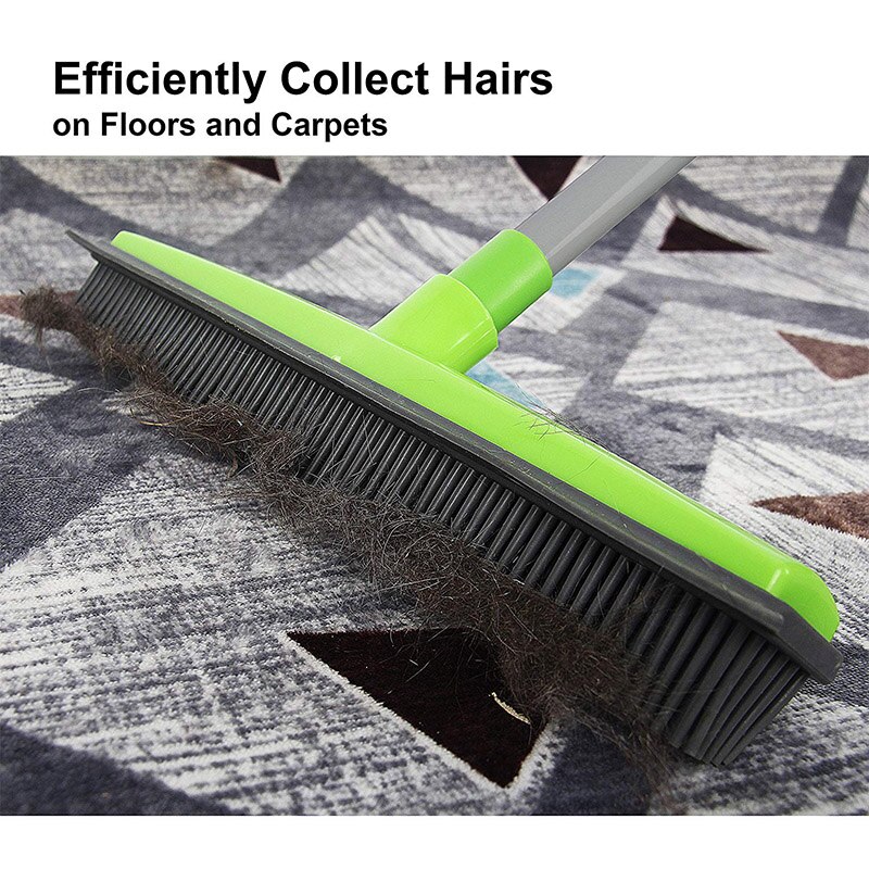 Rubber Bezem Hoofd Schoon Tapijt Pet Hair Brush Verstelbare Veegmachine Wasbaar Makkelijk Schoon Bezem Hoofden Vegen Glazenwasser