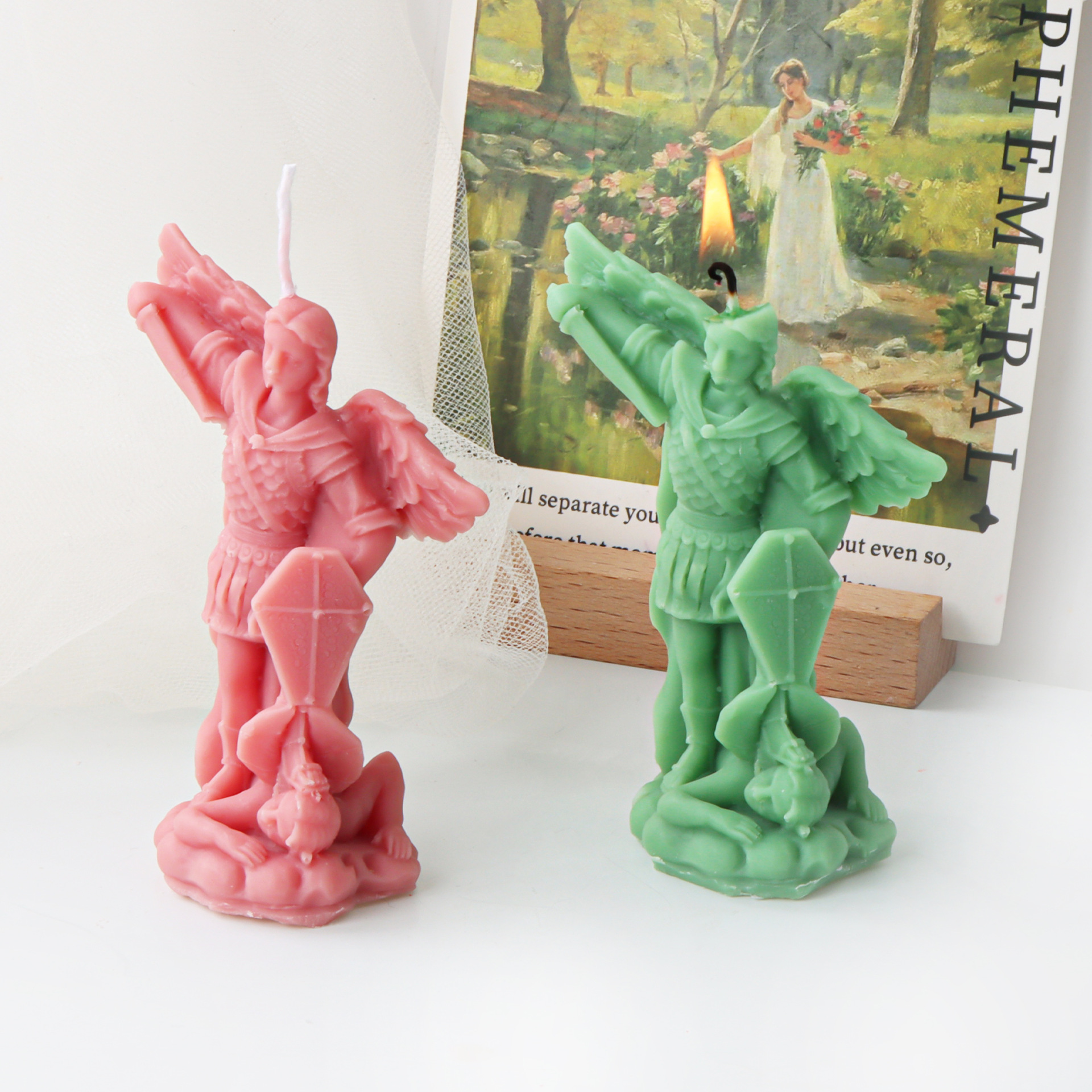 Stampo in silicone angelo guerriero per candela fatta a mano, sapone in gesso, resina epossidica, decorazione al cioccolato, gesso, ghiaccio, stampo da forno fai da te