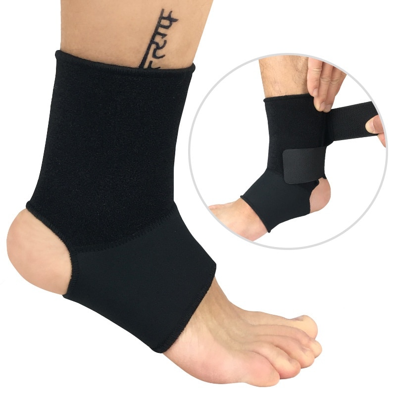 1Pc Enkel Ondersteuning Effen Kleur Neopreen Compressie Voet Mouw Hak Cover Beschermende Wrap Mannen Sport Enkel Support1