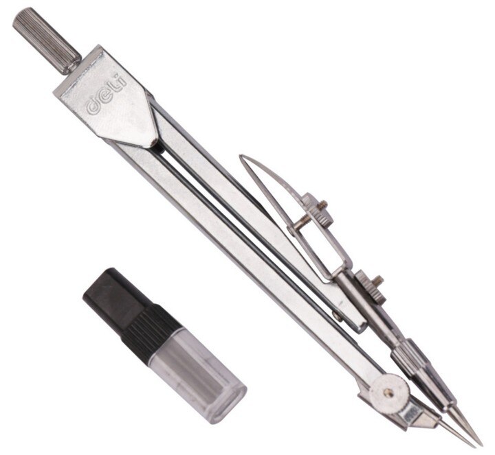 1 Set Stainless Steel Drawing Compass Math Geometry Tools for Circles School Supplies for Student Stationery