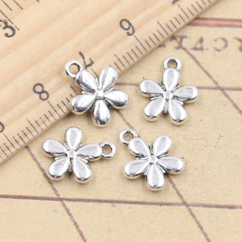 30 stücke Reize Blume 13x11mm Tibetischen Silber Farbe Anhänger Antiken Schmuck, sterben DIY Handgemachten Handwerk