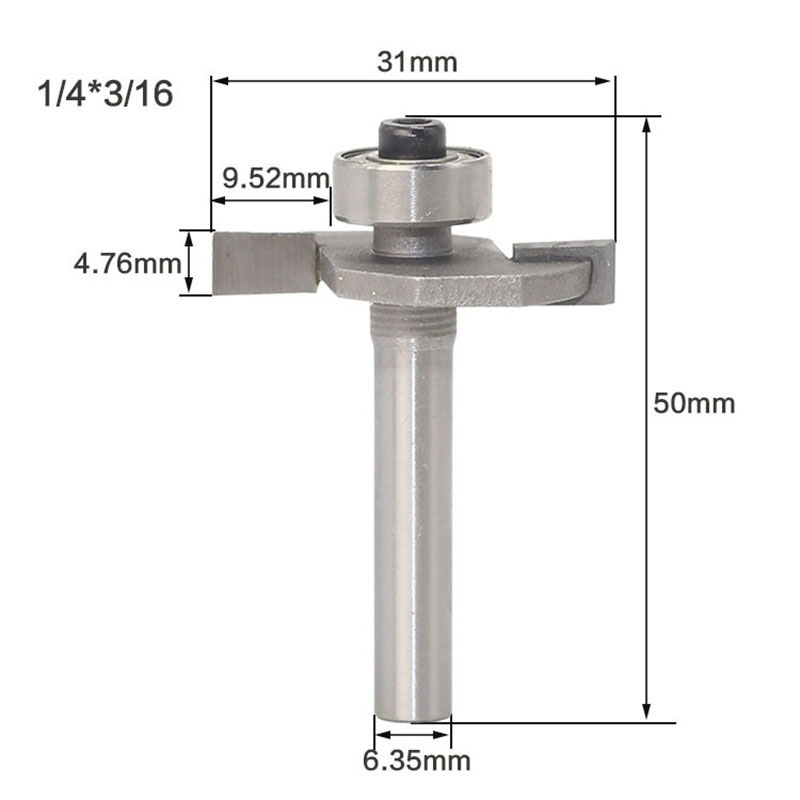 1Pc 1/4 "6.35Mm Schacht Frees Houtsnijwerk T-Type Biscuit Gezamenlijke Slot Cutter Voegwerk Steken router Bit Cutter Werken: 04