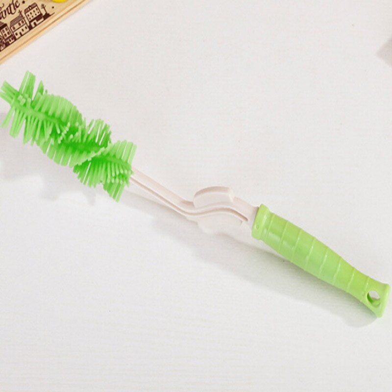 Nuovo Bambino di Stile Bottiglia di Spazzola 360 di Rotazione Scovolino Bottiglia di Alimentazione Del Bambino Del Silicone Pennello Tettarelle Da Biberon Tazza di Pulizia Scrubber Spazzole: Green