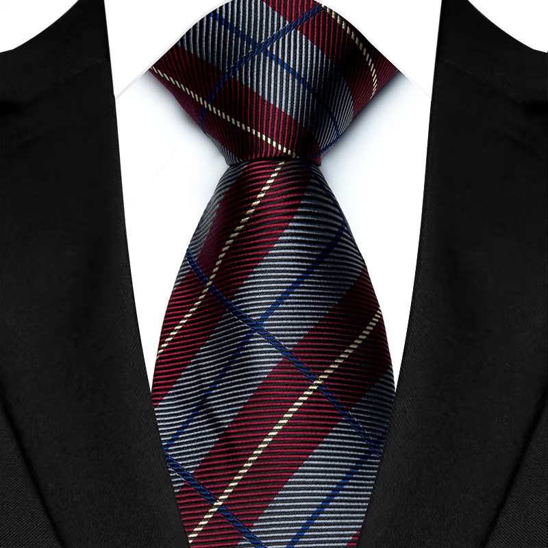 Cravate de luxe pour hommes, 8CM, couleur rouge, rayures à pois, couleur unie, Paisley, pour marié, tissée en Jacquard, pour fête d'affaires et de mariage: Bleu