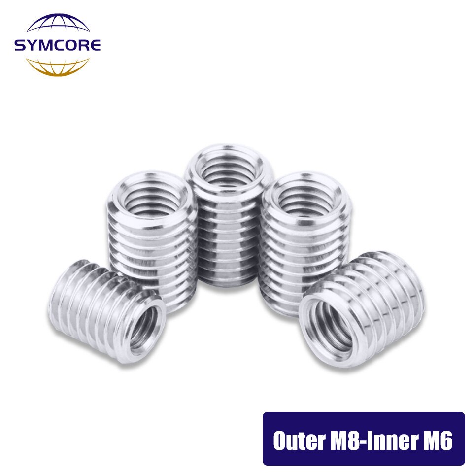 5pcs internal And External Nut Thread External M8 To Internal M6 Conversion Socket Screw Thread Sheath Pitch 1.0mm