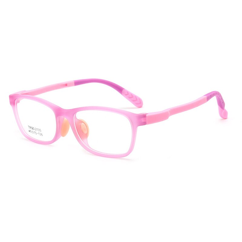 Glasses for Kids Boys Girls TR90 Square Flexible Frame Anti-Eyestrain Anti-Glare Age 4-10 LL@17: Red