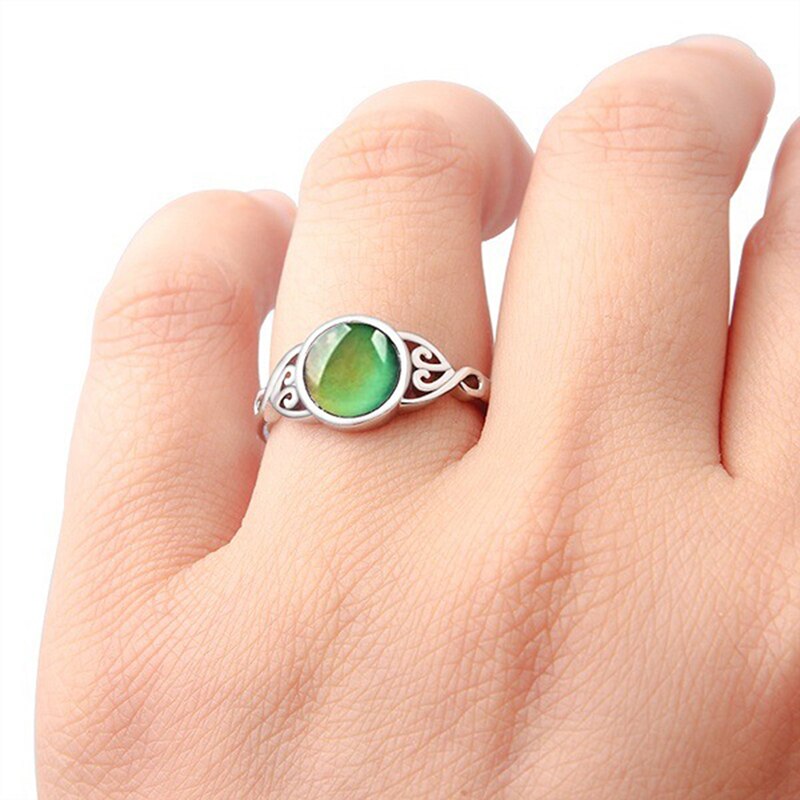 Anillo con Sensor de temperatura para mujer, joya con personalidad única colorida, accesorios de joyería, , novedad de
