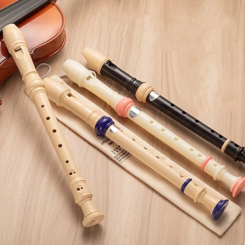 1 stück verstellbare 6/8- loch-sopranflöte, langflöte, aus ungiftigem abs-kunststoff, blockflöte, klarinette, anfängerflöte, holzblasinstrumente
